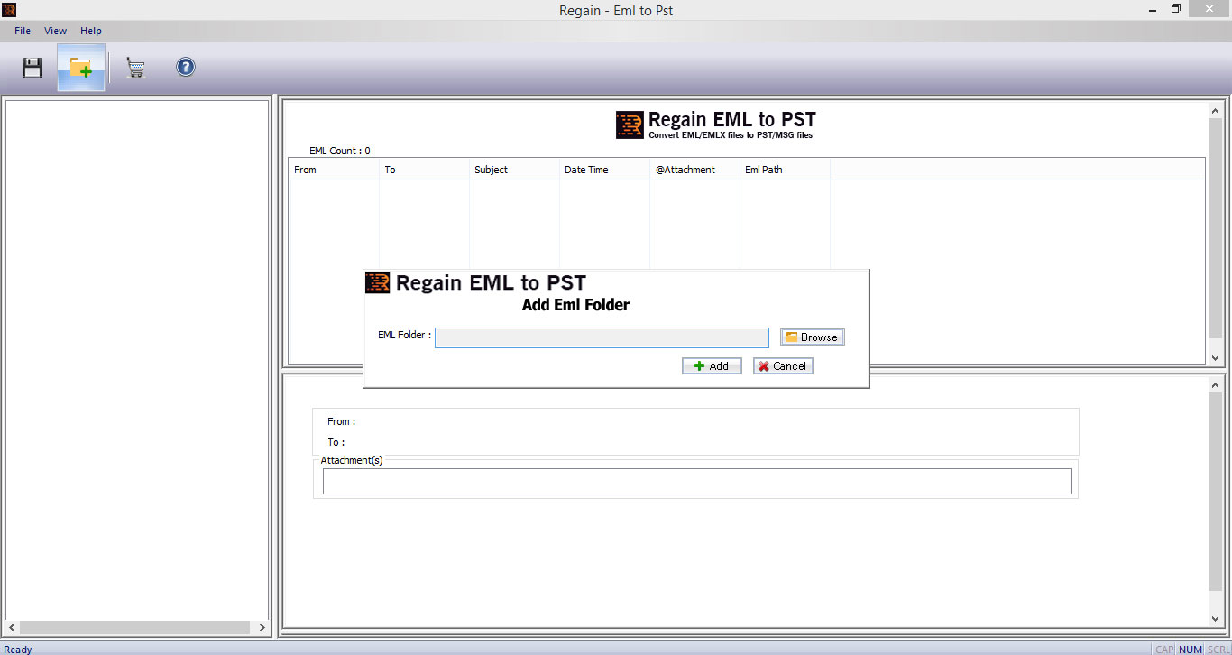 Click to view EML to PST Converter 1.0.0.4 screenshot